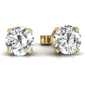 TimeLess Classics 1/4-3/4 CTW Natural Diamond Solitaire Stud Earrings For Women in 14K White and Yellow Gold - Gift For Her in Kuwait