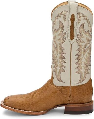 Justin Men's Pascoe 13" Smooth Ostrich Western Boot Broad Square Toe in Saudi Arabia