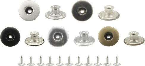 20Sets 17mm Brass Jeans Buttons Replacement Tack Button Suspender Trousers Buttons (Gun Metal) in Kuwait