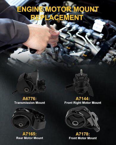 OCPTY Engine Motor and Transmission Mount Kit Compatible for Kia Spectra 2007-2009 2.0L, Spectra5 2007-2008 2.0L, Automatic Transmission # A6776, A7144, A7165, A7178 (4PCS) in Saudi Arabia