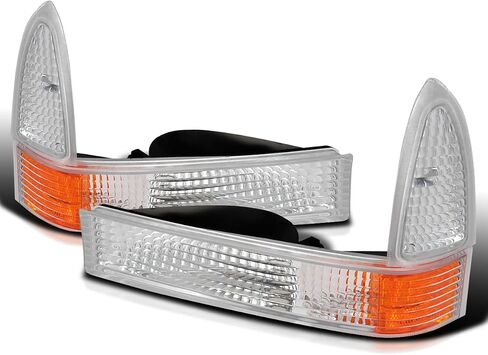Spec-D Tuning Chrome Housing Clear Lens Bumper Corner Lights Compatible with 1999-2004 Ford F250 F350 F450 F550 Super Duty L+R Pair Assembly in Saudi Arabia