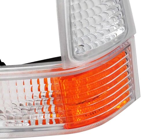 Spec-D Tuning Chrome Housing Clear Lens Bumper Corner Lights Compatible with 1999-2004 Ford F250 F350 F450 F550 Super Duty L+R Pair Assembly in Saudi Arabia