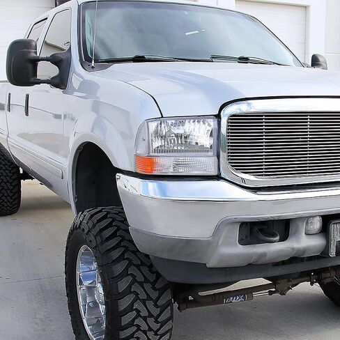 Spec-D Tuning Chrome Housing Clear Lens Bumper Corner Lights Compatible with 1999-2004 Ford F250 F350 F450 F550 Super Duty L+R Pair Assembly in Saudi Arabia