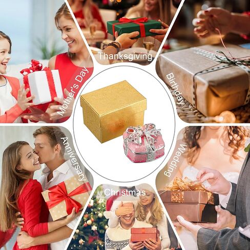 Elldoo Mini Trinket Box ، Bow-Bow-Hift Box Style Box box Box Vintage Metal Metaled Box Ring Earrings Jewelry Organizer Square Gift for Women ، Pink in Kuwait