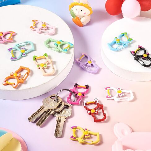 26pcs 25mm O Ring for keychain spring o Ring Metal Key Ring Round Carabiner keyring snap clip trigger buckle spring buckle for belt bag ، jolar ، dog consh ، projects projects projects in Kuwait