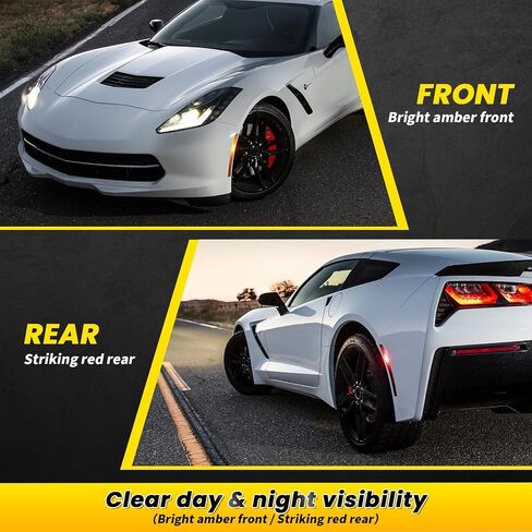 Front Rear Side Marker Lights Kits Compatible with 2014-2019 Corvette C7 Stingray Grand Sport Z06 ZR1 Amber Red Marker Side Lamps Turn Signal Light in Saudi Arabia