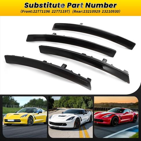 Front Rear Side Marker Lights Kits Compatible with 2014-2019 Corvette C7 Stingray Grand Sport Z06 ZR1 Amber Red Marker Side Lamps Turn Signal Light in Saudi Arabia