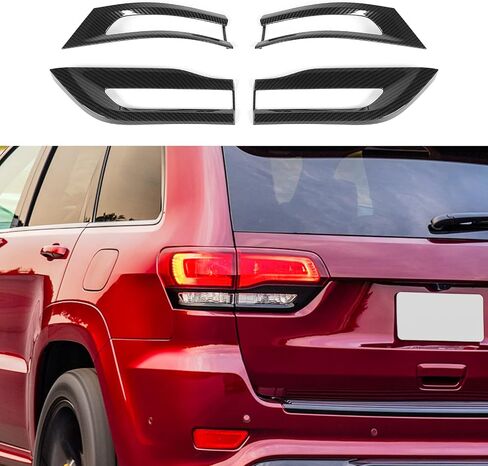 Jimen Compatible with Jeep Grand Cherokee 2014-2020, 4PCS Tail Light Cover Trim Exterior Accessories (Black) in Saudi Arabia