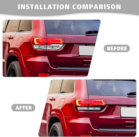 Jimen Compatible with Jeep Grand Cherokee 2014-2020, 4PCS Tail Light Cover Trim Exterior Accessories (Black) in Saudi Arabia