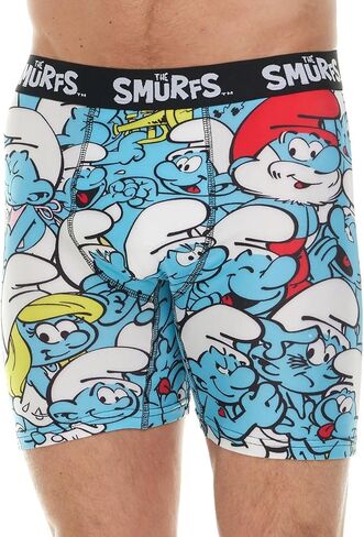 The Smurfs Men's Boxer Briefs - No Fly, Anti-Chafing Stitching, Comfort Shaped/Cotton Lined Crotch in Saudi Arabia