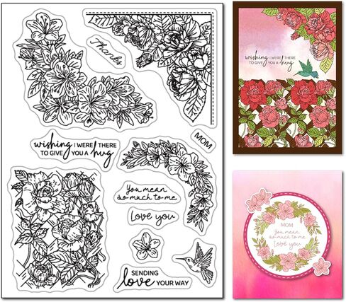 Arbuya DIY Tulip Decorative Clear Stamps for Card Making or Journaling, Spring Flowers Blossom Silicone Stamps for Scrapbooking Photo Album Paper Crafting Decoration in Kuwait