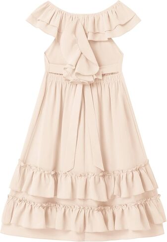 AWIBMK Mother Daughter Matching Boho Mommy and Me Dress Summer Casual Off Shoulder Smocked Tiered A-Line Maxi Dress in Saudi Arabia
