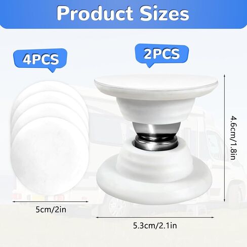 2 Pcs RV Magnetic Door Catch RV Door Holder Baggage Door Catch to Keep Door Open RV Must Have Accessories for RV Camper Trailer Motor Home Boat Compartments Cargo (White) in Kuwait