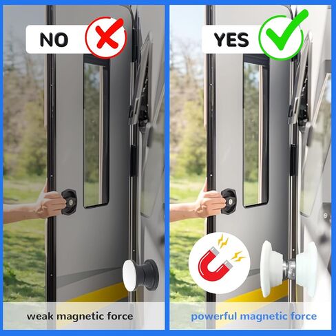 2 Pcs RV Magnetic Door Catch RV Door Holder Baggage Door Catch to Keep Door Open RV Must Have Accessories for RV Camper Trailer Motor Home Boat Compartments Cargo (White) in Kuwait