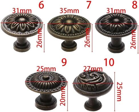 2pcs نمط الأسلوب العتيقة مقابض السحب سبيكة المطبخ درج خزانة مقابض الأثاث أجهزة أجهزة (النوع 7) in Kuwait