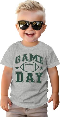 Toddler Girl Boy Football Shirt Funny Game Day T-Shirt Short Sleeve Kids Football Outfit Summer Sports Fans Tee Top in Saudi Arabia