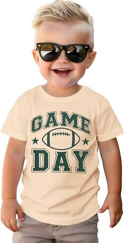 Toddler Girl Boy Football Shirt Funny Game Day T-Shirt Short Sleeve Kids Football Outfit Summer Sports Fans Tee Top in Saudi Arabia