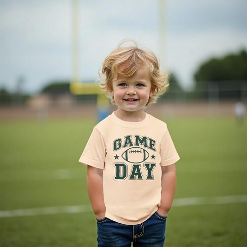 Toddler Girl Boy Football Shirt Funny Game Day T-Shirt Short Sleeve Kids Football Outfit Summer Sports Fans Tee Top in Saudi Arabia