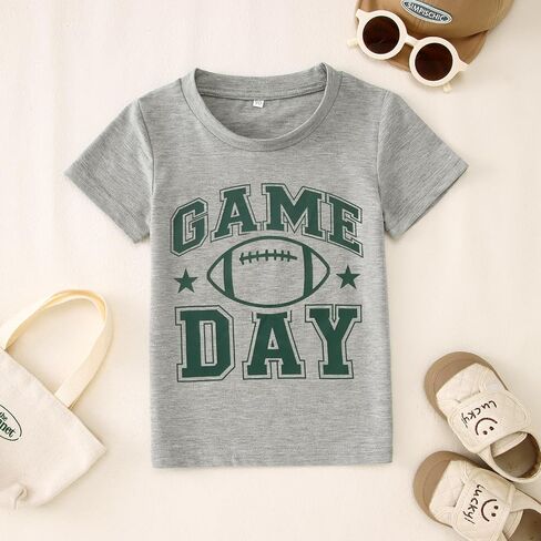 Toddler Girl Boy Football Shirt Funny Game Day T-Shirt Short Sleeve Kids Football Outfit Summer Sports Fans Tee Top in Saudi Arabia
