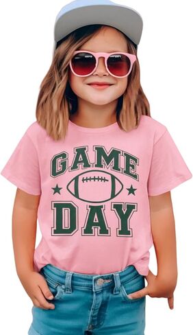 Toddler Girl Boy Football Shirt Funny Game Day T-Shirt Short Sleeve Kids Football Outfit Summer Sports Fans Tee Top in Saudi Arabia