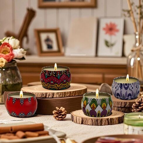 Christmas Scented Candles for Women - 4.4 oz Large Soy Candles for Home Scented, 8% Essential Oil Long-Lasting Aromatherapy Candles for Holidays Such as Thanksgiving, Christmas, New Year. in Saudi Arabia