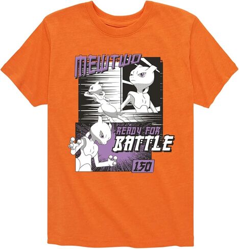 الملابس الهجينة - بوكيمون - Mewtwo جاهز للمعركة - شباب شباب قصير الأكمام T- قميص in Kuwait