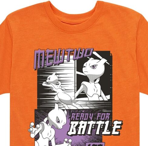 الملابس الهجينة - بوكيمون - Mewtwo جاهز للمعركة - شباب شباب قصير الأكمام T- قميص in Kuwait