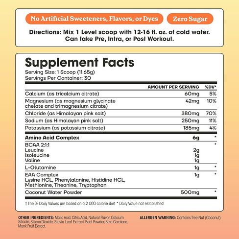 Fit&Lean Amino Hydration Plus Energy، مسحوق ما قبل التمرين مُحلى طبيعيًا، 6 جم من الأحماض الأمينية النباتية، EAA، BCAA، الجلوتامين، الإلكتروليتات والكافيين الطبيعي، عصير الليمون الوردي، 30 حصة in Kuwait