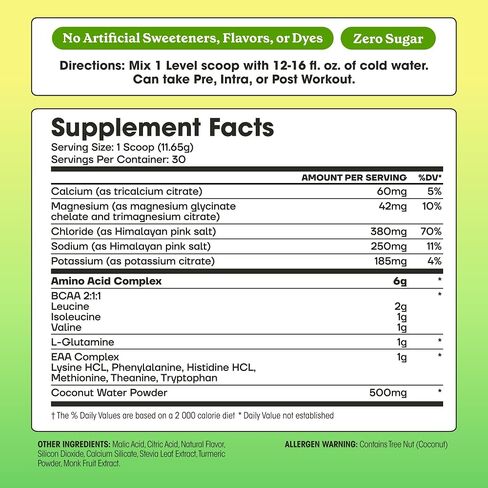 Fit&Lean Amino Hydration Plus Energy، مسحوق ما قبل التمرين مُحلى طبيعيًا، 6 جم من الأحماض الأمينية النباتية، EAA، BCAA، الجلوتامين، الإلكتروليتات والكافيين الطبيعي، عصير الليمون الوردي، 30 حصة in Kuwait