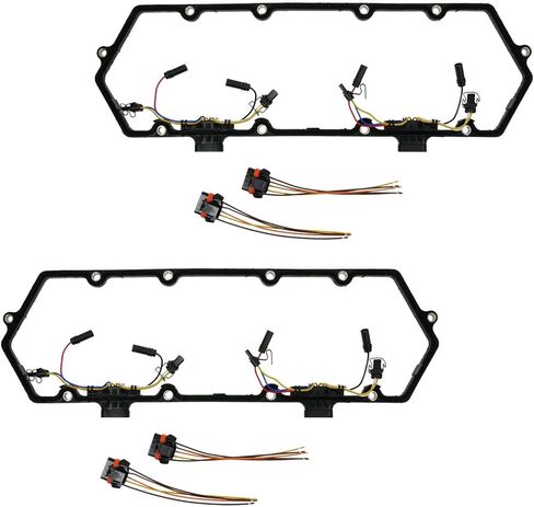 TRQ Valve Cover Gasket with Injector & Glow Plug Harness Set Compatible with 1994-1998 Ford E-350 Econoline E-350 Econoline Club Wagon 1994-1996 F-250 1997 F-250 HD 1994-1997 F-350 in Saudi Arabia