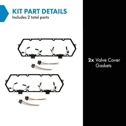 TRQ Valve Cover Gasket with Injector & Glow Plug Harness Set Compatible with 1994-1998 Ford E-350 Econoline E-350 Econoline Club Wagon 1994-1996 F-250 1997 F-250 HD 1994-1997 F-350 in Saudi Arabia
