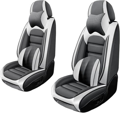 5 Seat Covers for GMC Sierra 2500 2025 Upgraded Leather Car Seat Covers Waterproof Anti-Slip Car Seat Protectors Comfort Automotive Seat Covers with Airbag（Standard,Black+Orange） in Saudi Arabia