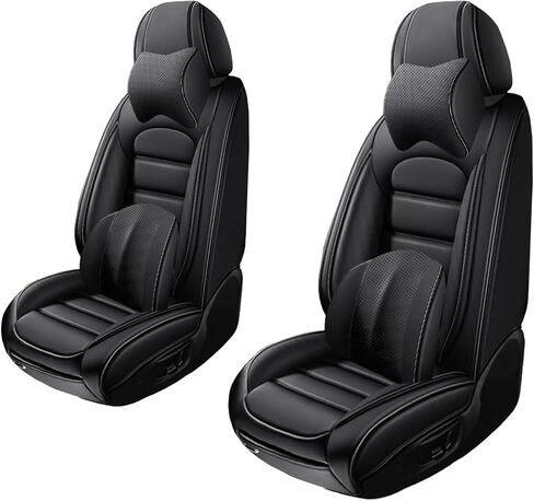 5 Seat Covers for GMC Sierra 2500 2025 Upgraded Leather Car Seat Covers Waterproof Anti-Slip Car Seat Protectors Comfort Automotive Seat Covers with Airbag（Standard,Black+Orange） in Saudi Arabia