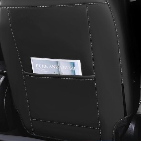 Arazi ملاءمة لـ 98 ٪ من أغطية مقاعد BMW ، وغطاء مقعد كامل 360 درجة ، وأغطية مقعد من الجلد المقاومة للماء مع حامي مقعد جيب تخزين مساحة كبيرة （5 مقاعد قياسية ، أسود وبني） in Kuwait
