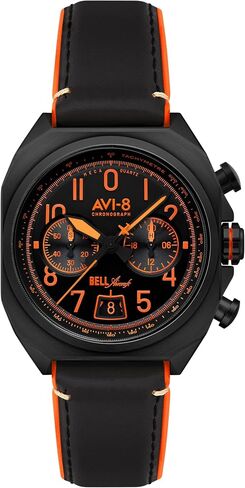 AVI-8 رجال 41 مم بيل X-1 Machbuster Chronograph Watch مع حزام جلدي AV-4118 in Kuwait