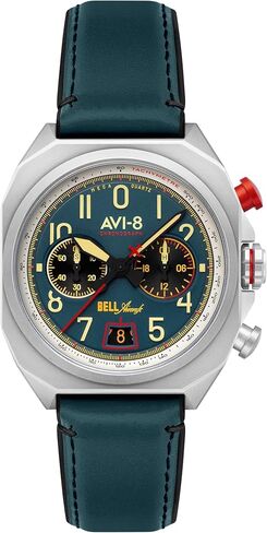 AVI-8 Men's 41mm Bell X-1 Machbuster Chronograph Watch with Leather Strap AV-4118 in Kuwait