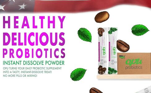 'Opu Probiotics Mint Instant-Dissolve - كمية شهر واحد - 5 مليارات CFU - للرجال والنساء والأطفال مع البريبايوتكس لدعم الوزن المناعي الهضمي، خالي من السكر، خالي من الغلوتين، غير معدل وراثيًا in Saudi Arabia
