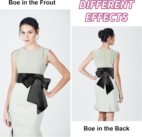 Lusofie Satin Behist Belts for Women Sash Belt 3.5 '' حزام فستان عريض لمناسبة خاصة في حزام الحرير الرسمي (متعدد الألوان) in Kuwait