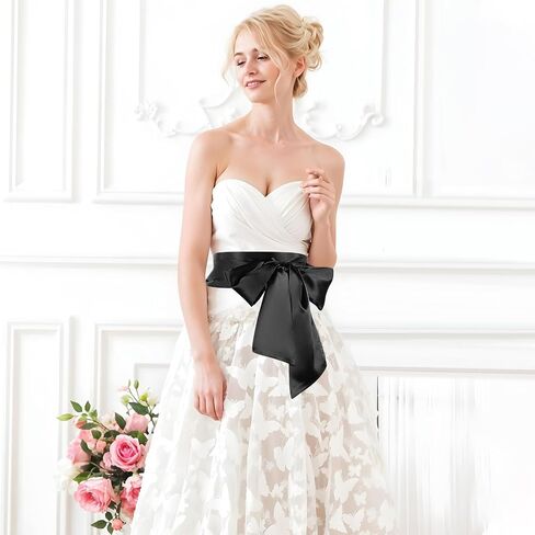 Lusofie Satin Behist Belts for Women Sash Belt 3.5 '' حزام فستان عريض لمناسبة خاصة في حزام الحرير الرسمي (متعدد الألوان) in Kuwait