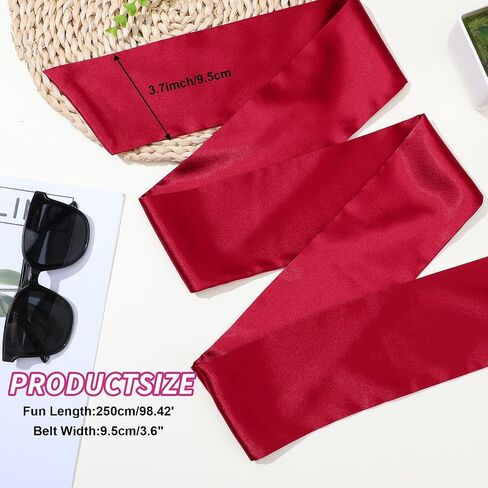 Lusofie Satin Waist Belts for Women Sash Belt 3.5'' Wide Dress Belt for Special Occasion Formal Silk Sash Tie (Multi-color) in Saudi Arabia