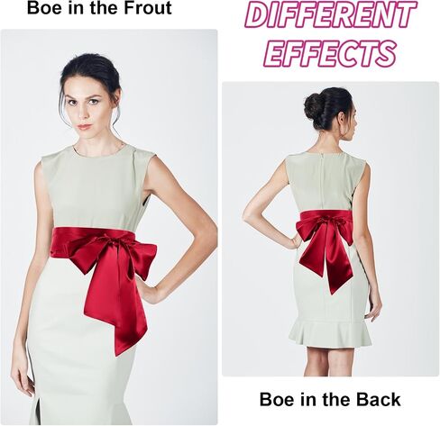 Lusofie Satin Waist Belts for Women Sash Belt 3.5'' Wide Dress Belt for Special Occasion Formal Silk Sash Tie (Multi-color) in Saudi Arabia
