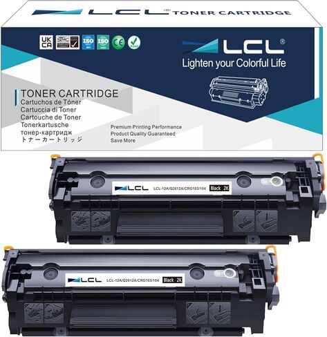 استبدال خرطوشة الحبر المتوافقة مع LCL لـ HP 12A Q2612A Laserjet 1010 1015 1012 1018 1020 1022 1022n 1022NW 3015 3030 3020 3050 3052 3055 M1005 M1319 M1319F (عبوتان) أسود) in Saudi Arabia