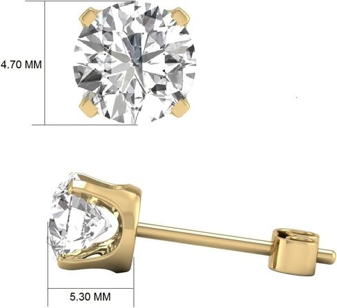 TimeLess Classics 1/4-3/4 CTW Natural Diamond Solitaire Stud Earrings For Women in 14K White and Yellow Gold - Gift For Her in Kuwait