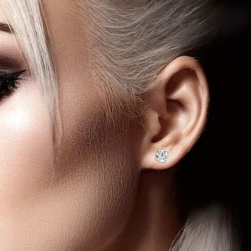 TimeLess Classics 1/4-3/4 CTW Natural Diamond Solitaire Stud Earrings For Women in 14K White and Yellow Gold - Gift For Her in Kuwait