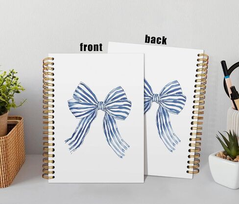 Coquette Notebook,Pink Bow Notebook,Pink Preppy Lined Spiral Notebook Hardcover,College Ruled Notebook,Office School Journal Notebook for Work,5.5x8.3 Inch 80 Pages,Gifts for Women Teen Girl in Kuwait