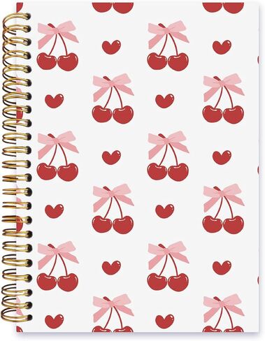 Coquette Notebook,Pink Bow Notebook,Pink Preppy Lined Spiral Notebook Hardcover,College Ruled Notebook,Office School Journal Notebook for Work,5.5x8.3 Inch 80 Pages,Gifts for Women Teen Girl in Kuwait