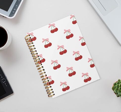 Coquette Notebook,Pink Bow Notebook,Pink Preppy Lined Spiral Notebook Hardcover,College Ruled Notebook,Office School Journal Notebook for Work,5.5x8.3 Inch 80 Pages,Gifts for Women Teen Girl in Kuwait