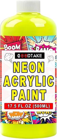 GOODTAKE Glow in the Dark Paint | Fluorescent Acrylic Paint | Neon Paints | Glow Paint‘s For Fabric, Canvas, Rock | Black Light Paints for Artists, Student, Kids, Hobby Painters | Outdoor and Indoor (Rose Pink, 4 Fl Oz (Pack of 1)) in Kuwait