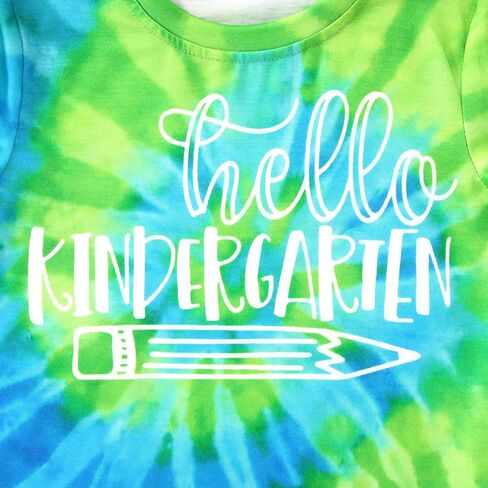 MODNTOGA Kids Boy Hello Kindergarten Shirt Toddler Boys Kindergarten Pencil Print T-Shirt First Day of School Summer Tee Tops (Kindergarten Green, 4-5 Years) in Saudi Arabia