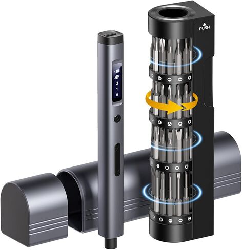 LIFEGOO Mini Electric Screwdriver Set: 66 in 1 Cordless Electric Precision Screwdriver Set - 60 Magnetic Bits, 3-Level Torque, Mini Power Screwdriver Repair Tool Kit for Phone Watch Camera Laptop PC in Kuwait